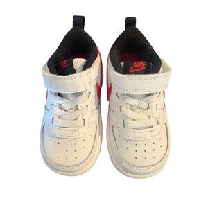NIB Nike Infant Court Borough Low 2 Shoes White/Red/Black Size 5C